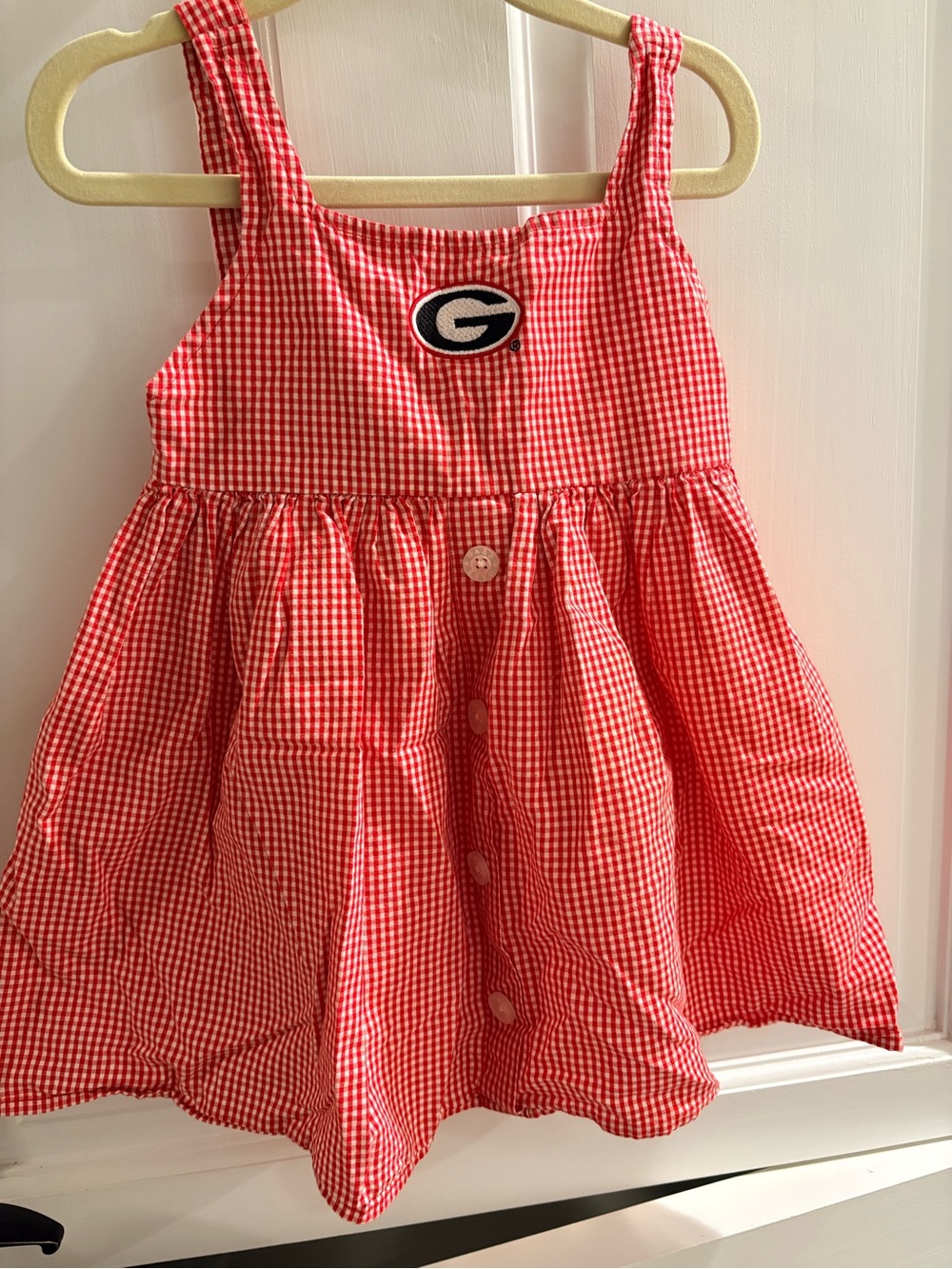 Georgia Bulldogs Red Gingham Girls' Sundress